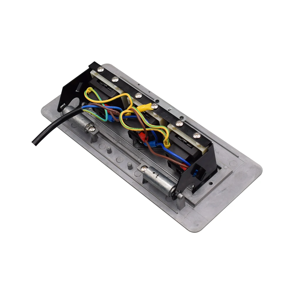 Блок питания с выдвижной крышкой Настольная розетка 2 евророзетками и USB из