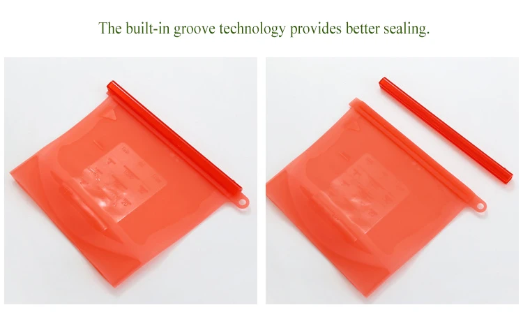 Reusable silicone food bag Silicone ziplock bags Refrigerator food freezer bags 1000ml milk fruit meat fresh sealed storage bags