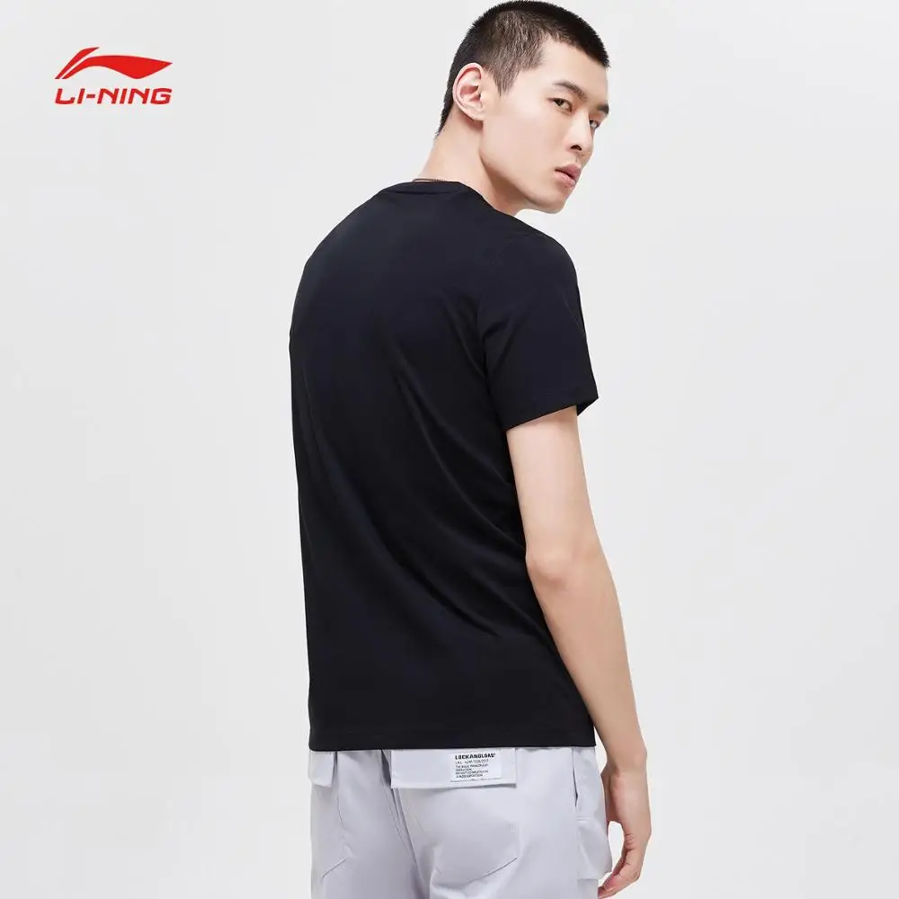 Мужская Трикотажная футболка Li-Ning 66% хлопок 34% полиэстер дышащая с подкладкой li ning