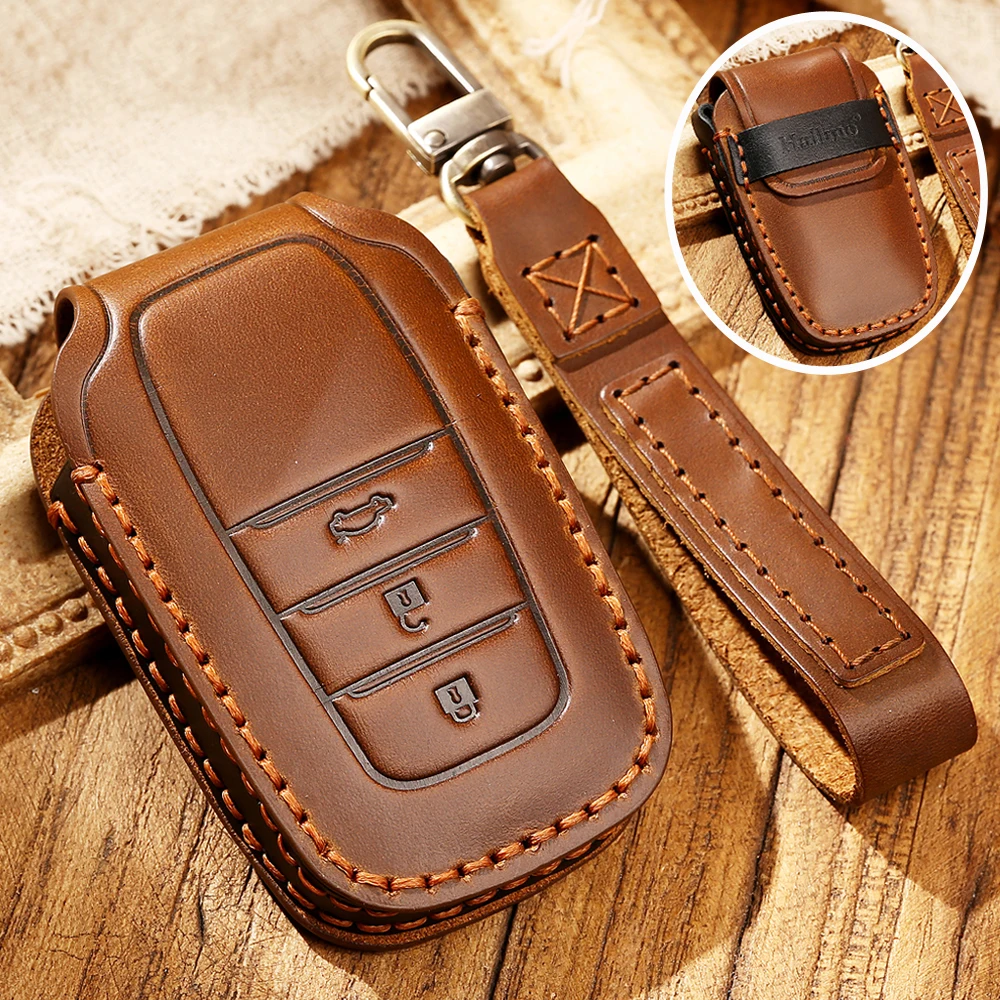 

For Toyota Hilux Fortuner Land Cruiser Camry Protection Key Shell Skin Bag Only Case Leather Car Key Case Cover Accessories