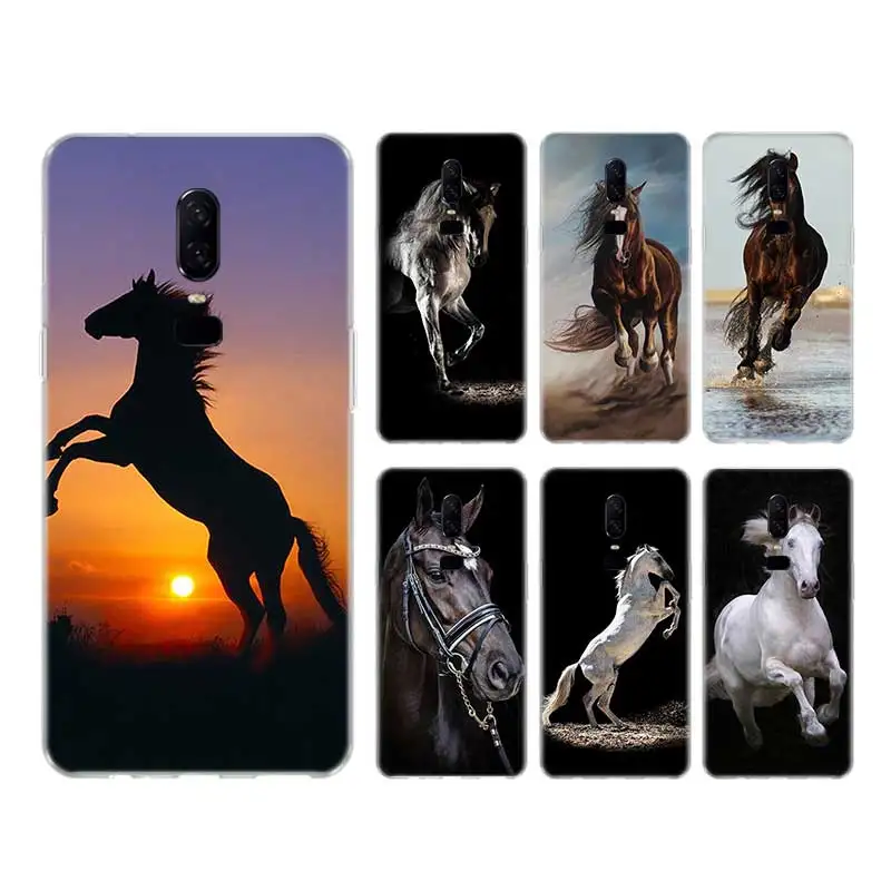 

Running Horse Soft TPU Full Protection Luxury Bumper Case For OnePlus 9 Pro OnePlus 9R OnePlus9 Cover