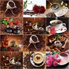 GATYZTORY DIY Раскраска по номерам кофе какао акриловая краска современные цветы Раскраска по номерам домашний декор