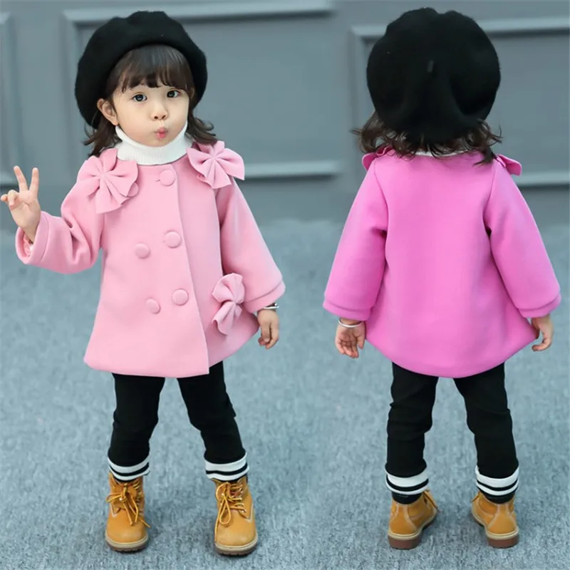 Новинка шерстяное пальто для маленьких девочек на осень и зиму одежда малышей с