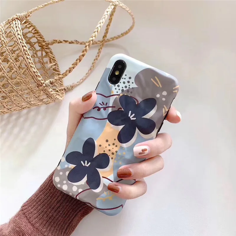 Винтажный чехол для телефона с цветочным рисунком iphone XS MAX XR X 6 6s 7 8 plus окрашенная