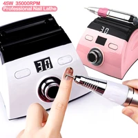 professional electric nail drill lathe 35000rpm led display manicure machine with replacement nail drill nail art equipment tool