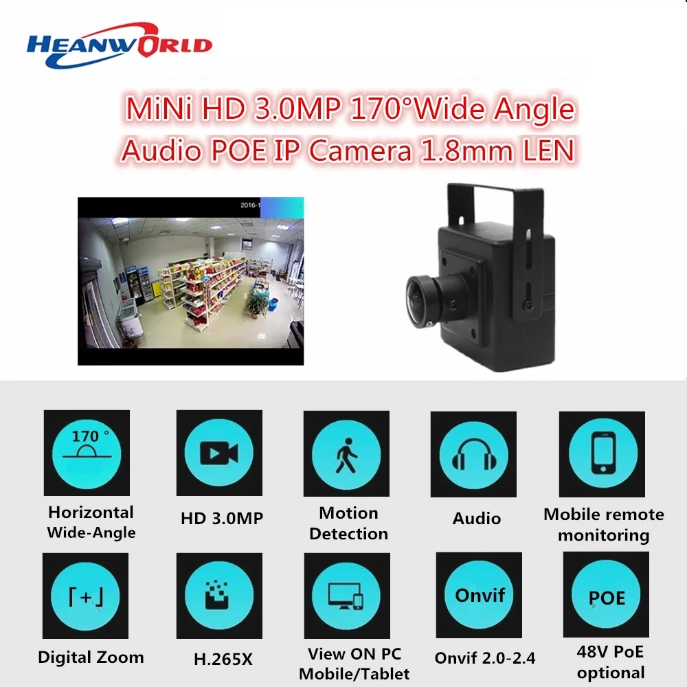 HD широкоугольная камера 3MP View 170 градусов аудио ip домашняя безопасности мини P2P