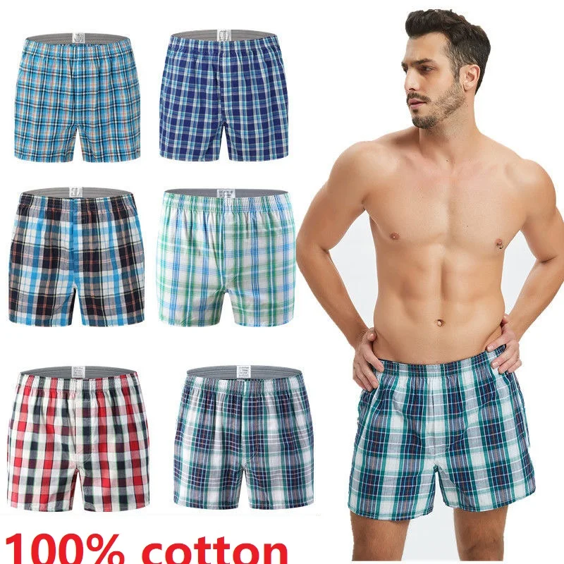 Трусы боксеры мужские 3 шт./лот хлопковые шорты пикантное нижнее белье для