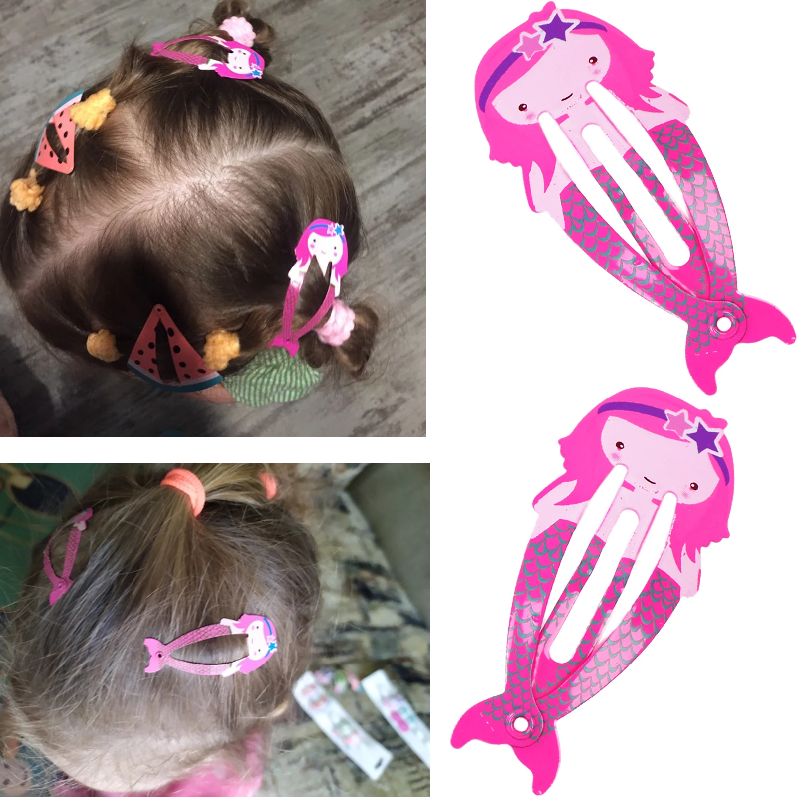 2 шт. милая заколка для волос девочек летняя повседневная одежда заколки розовая