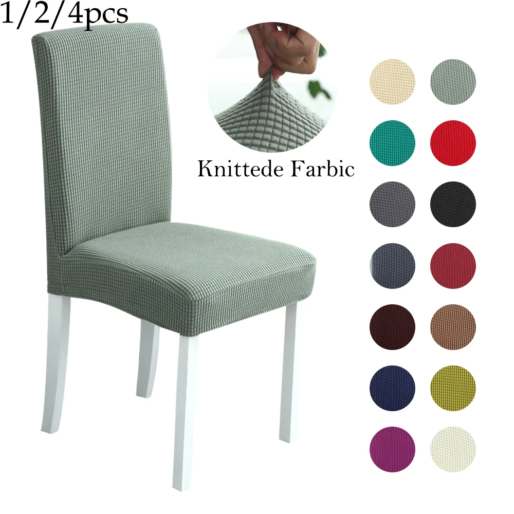 1/2/4 шт. клетчатый флисовый утолщенный эластичный чехол на сиденье обеденного