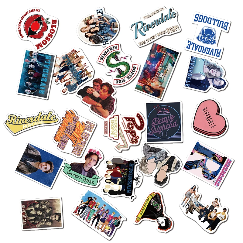 

25/50pcs Tv Drama Riverdale Laptop Stickers DIY Sticker for Toys Cars Luggage Bags Phone Desk Laptop Bicycle Waterproof