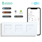 Настенный сенсорный выключатель BSEED, 2 выключателя светильник стеклянная подсветсветильник, Alexa, приложение Smart Life