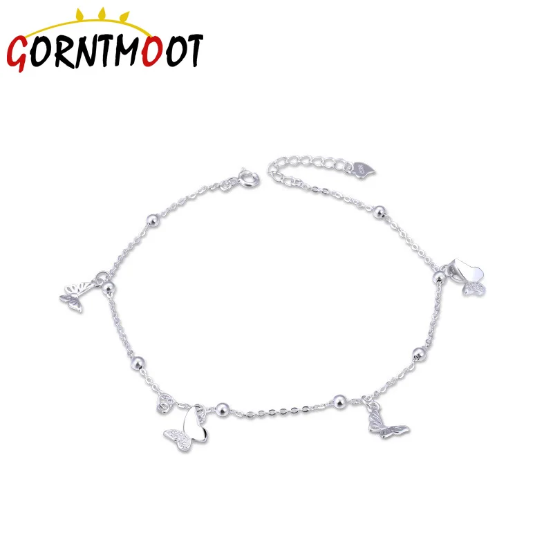 Бабочка ножной браслет на ногу Серебро 925 милый серебряный ювелирных изделий S925