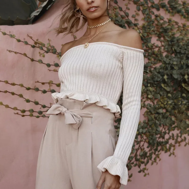 

Autumn Vintage Lace Cropped T-shirt Women's Short Top Knitted Long-sleeved Solid Color Women's Fashion Slim Top Graphic T Shirts