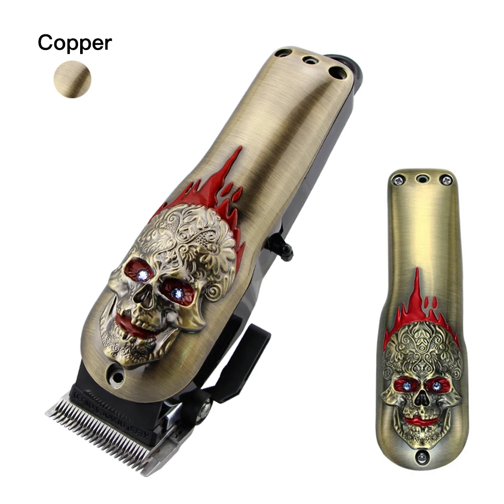 Skull Head-Copper Парикмахерская голова льва из цинкового сплава ретро градиентная масляная голова клипер Крышка Ремонт оболочка клипер крышка аксессуары - Цвет: Skull Head-Copper