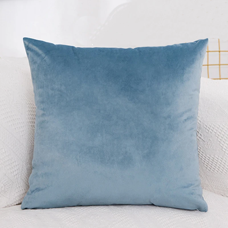 1PC Pillow Cover Velvet Cushion Pillowcase Solid Color Home Decorative Sofa 40*40cm Silk Satin Soft Textile Products | Дом и сад