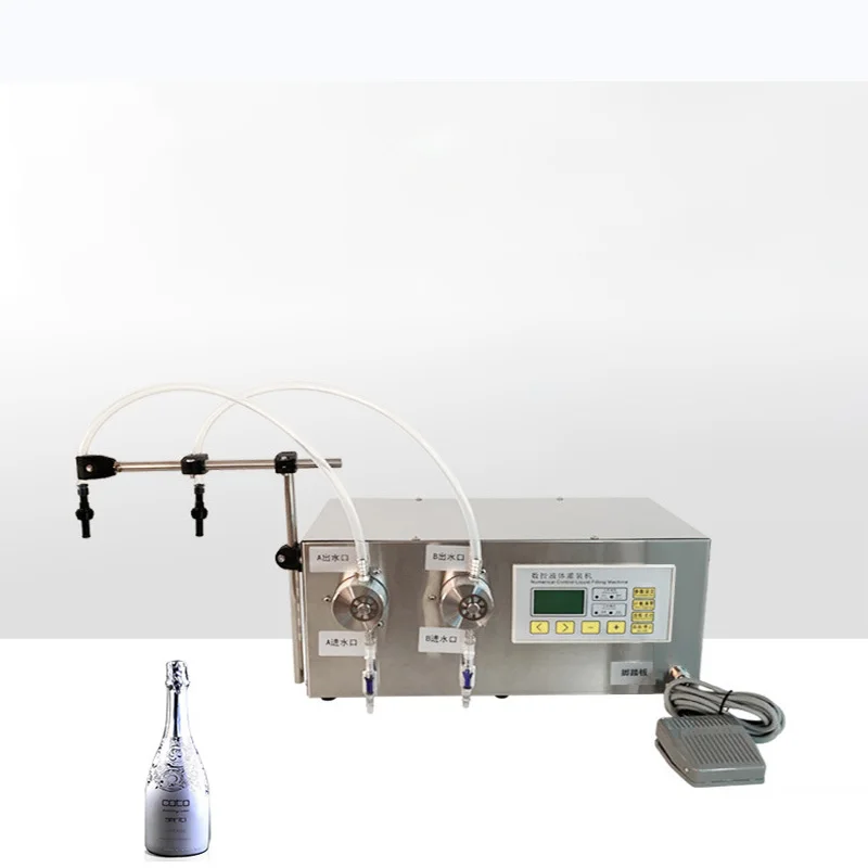 

Double-Head Magnetic Pump Liquid Filling Machine Liquor Beverage Edible Oil Essential Oil Automatic Quantitative Tool Equipment