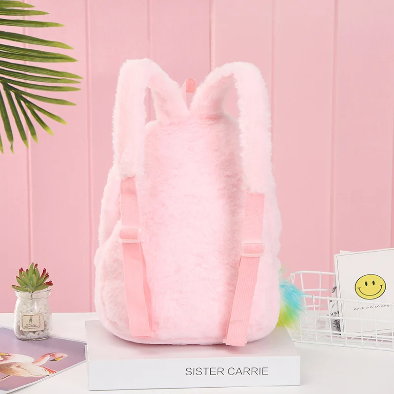 New Lovely Unicorn Cartoon Plush Kids Girls Backpack Children Cute Animal Stuffed Plush Drawstring Bags Storage Girls Gifts