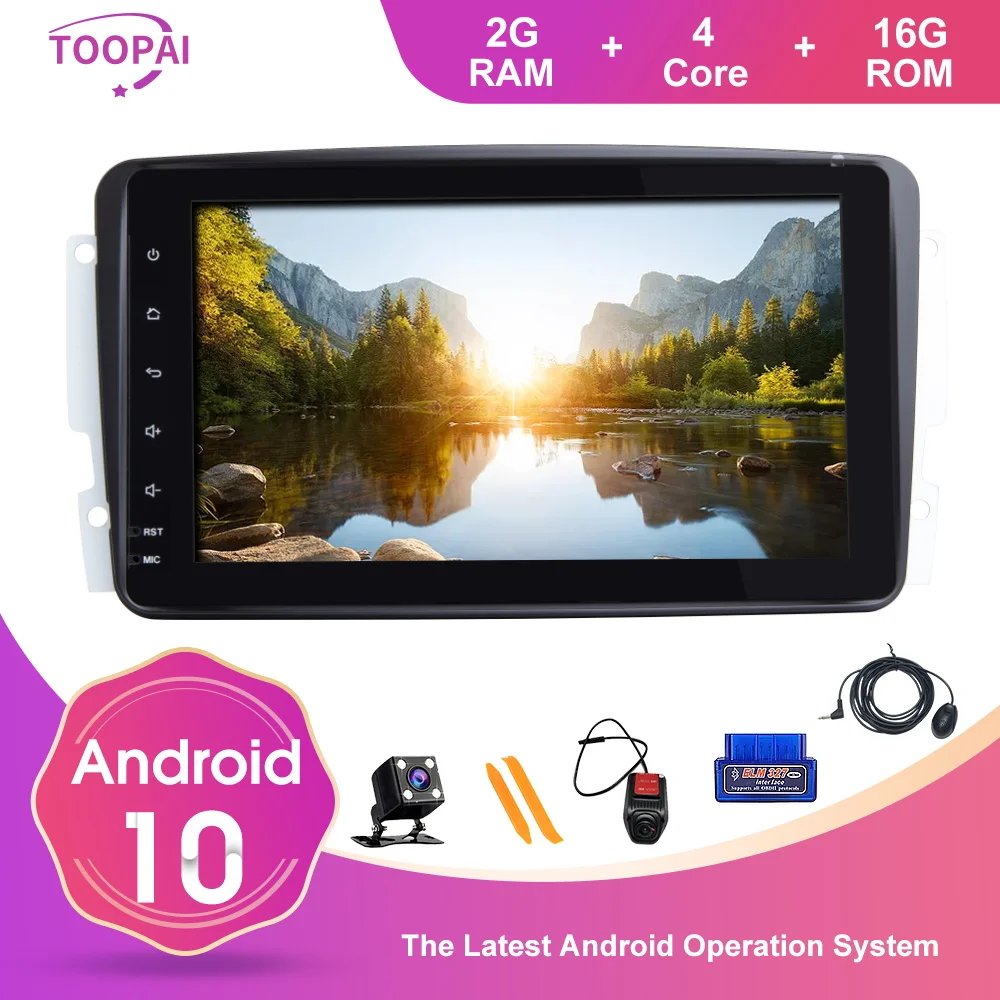 Автомагнитола TOOPAI для Mercedes Benz CLK W209 Vito W639 Viano Android 10 GPS навигация автомобильный