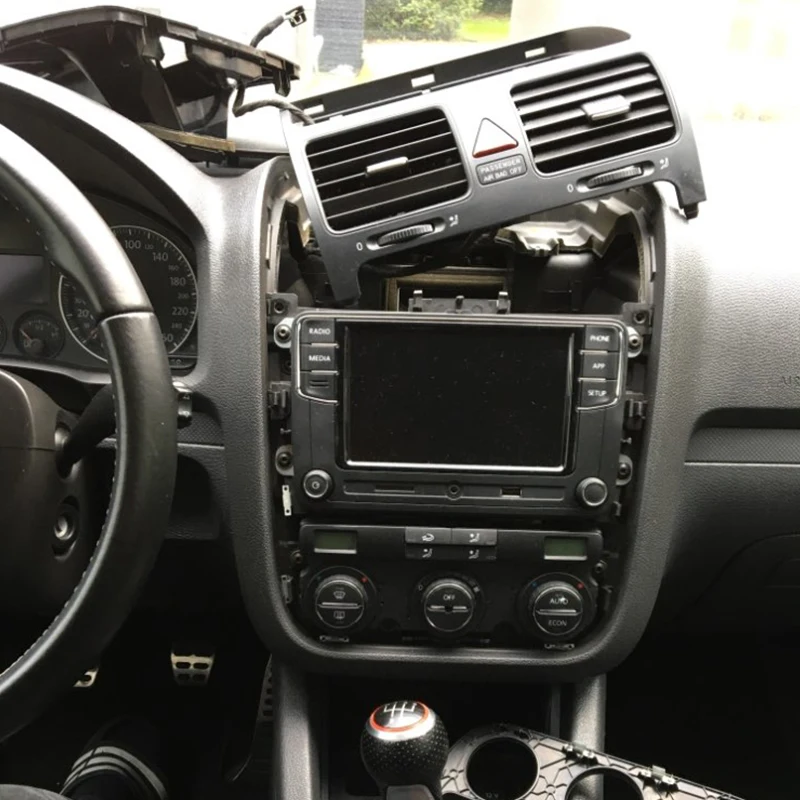 

For Jetta Golf 5 MK5 MK6 2011 1KD 858 069 Car Automatic Air Conditioning Panel CD Panel Surround Radio Black Cover Trim Stickers