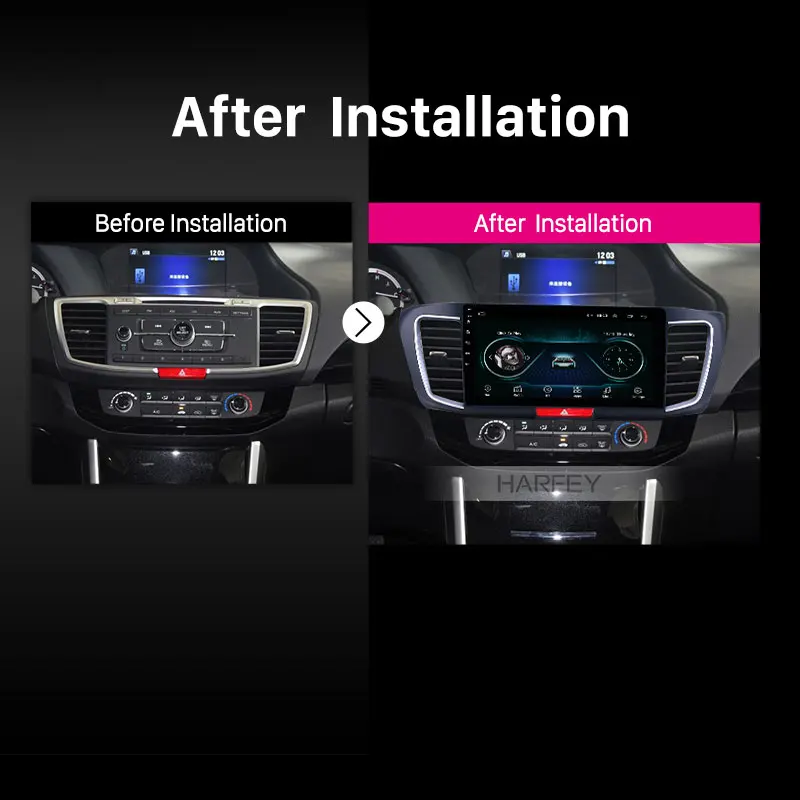 Harfey 10.1'' Android 8.1 Car GPS Navi Radio 2.4L High version Head Unit for Honda Accord 9 2013 support Carplay HD Touchscreen |