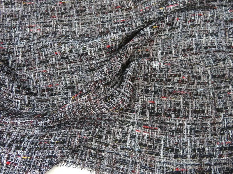 Бесплатная доставка твидовой ткани с серо-черной тканью цена за 1 метр 59 дюймов в