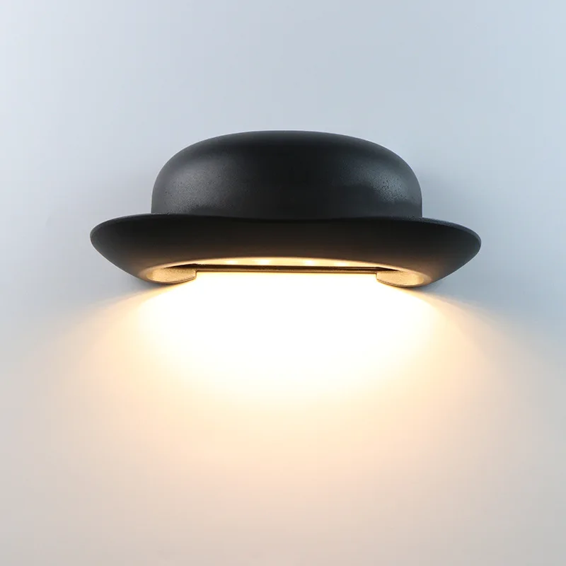 

Nordic modern LED wall lamp Simplicity hat shape waterproof indoor and outdoor bedroom living room loft lighting fixture sconce