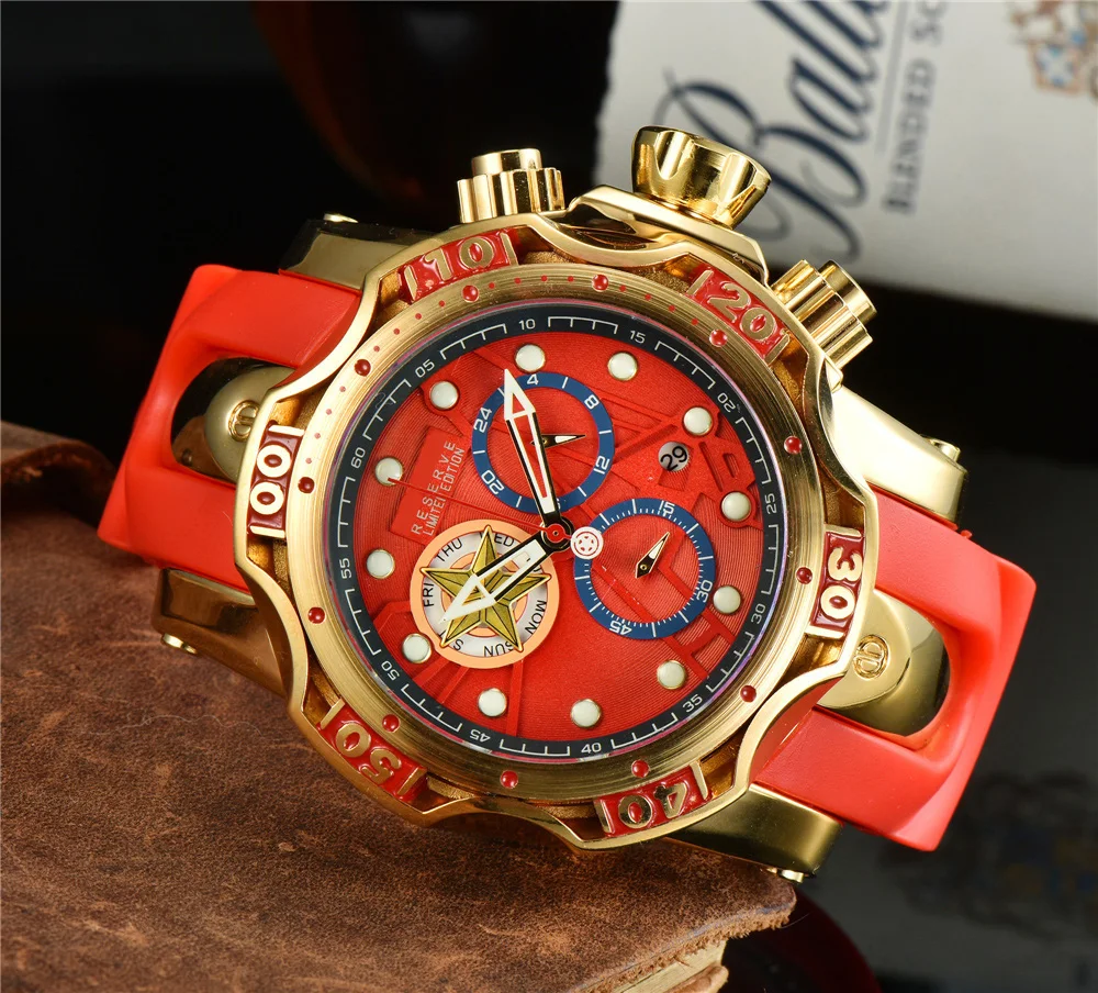 

New Quality Undefeated Invicible Men Watch Multifunction Reserve Joker Watch Outdoor Sports Reloj Relogi