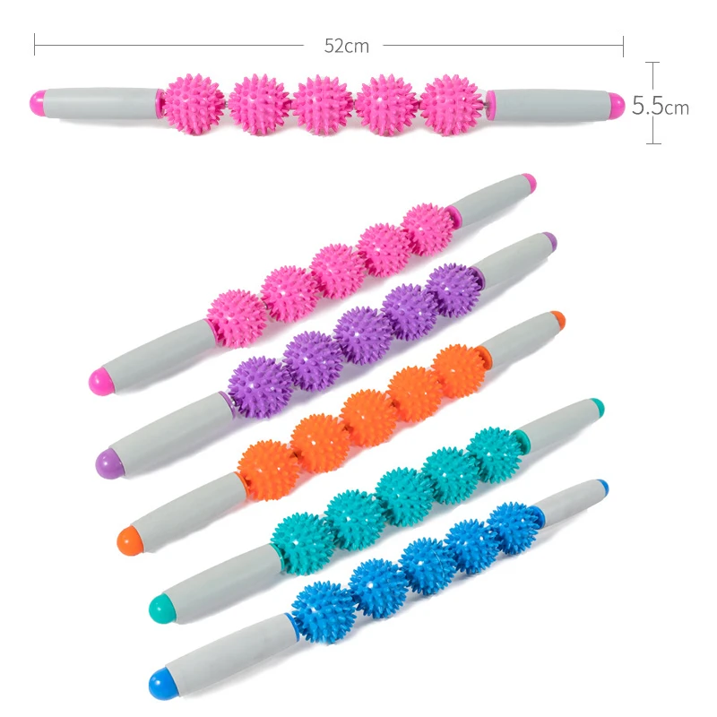 

5 Balls Yoga Massage Roller Stick Massage Roller Stovepipe Artifact Bone Flexor Aponeurosis Stick Relieve Stress Calf Roll Leg