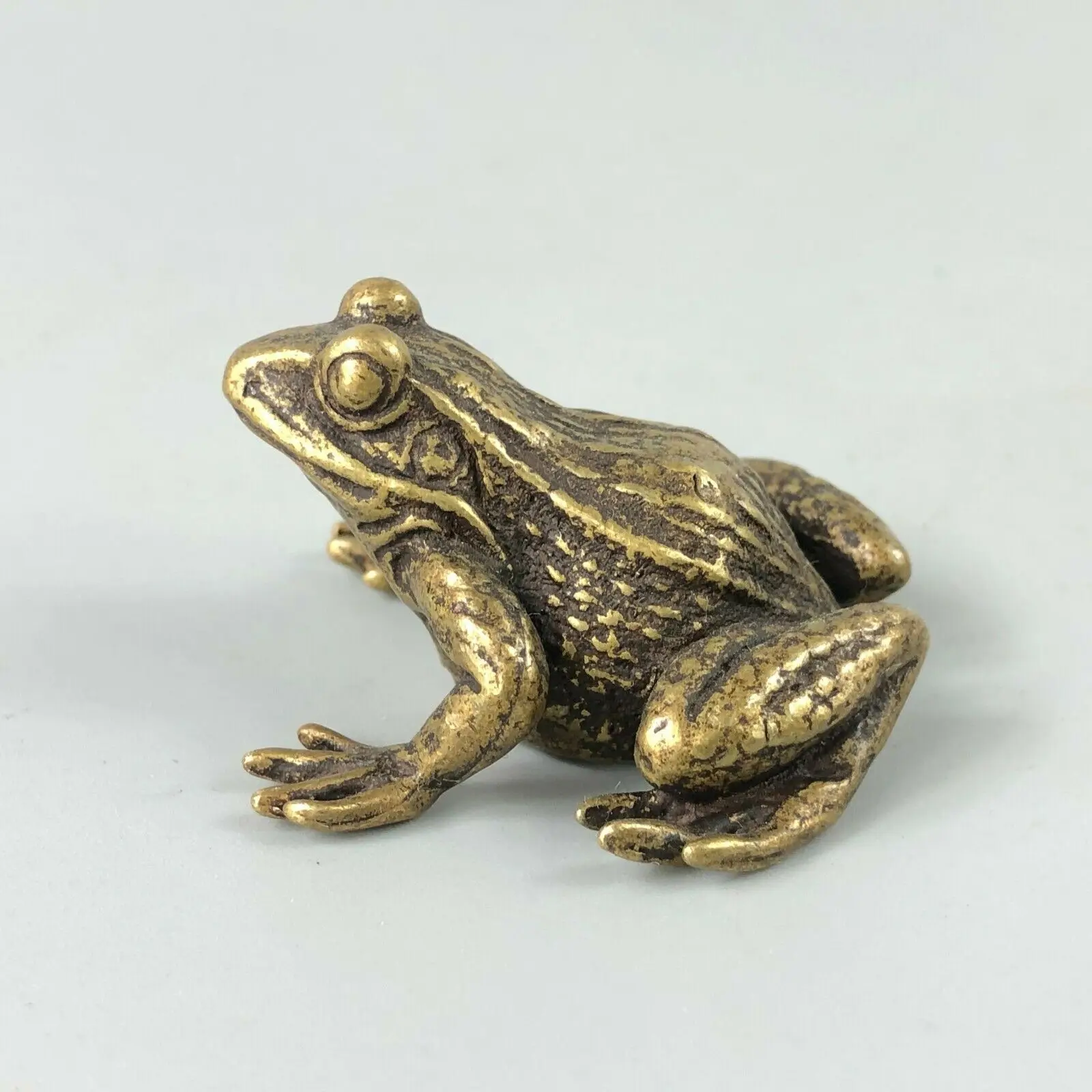 

Collectible Chinese Old Antique Brass Handwork Story Frog Prince Rare Statue