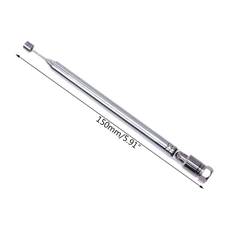 

P8DF F Type Telescopic Antenna 180 Degree Bendable w/ 3 Adapters Telescopic Antenna No Rust Anti-noise Anti-interference