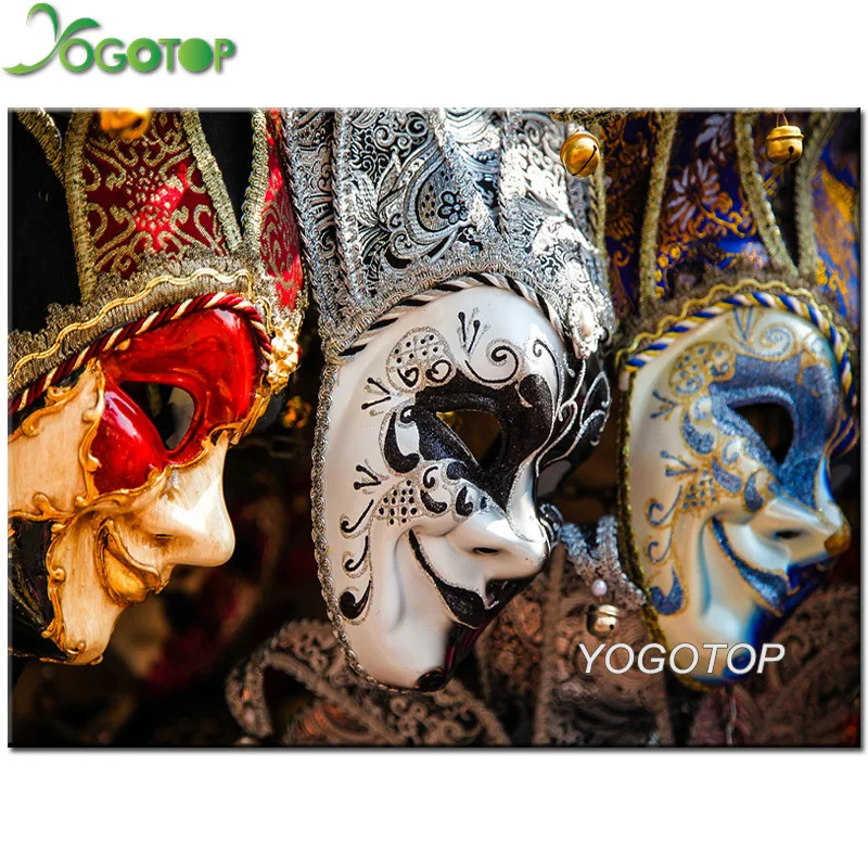 

Diy square round diamond painting kit mask woman mosaic decorative painting handmade cross stitch embroidery beadwork YY2164