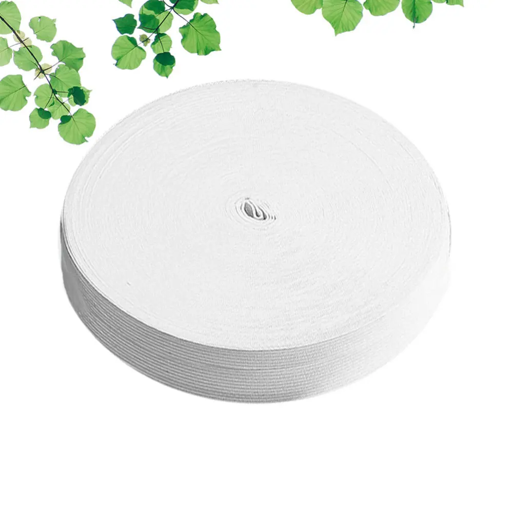 

1 Roll 30 Meters Flat Elastic Band Sewing Clothing Accessories Useful Webbing Garment Sewing Accessories - White (2cm)