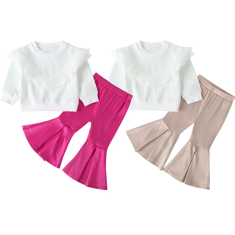 Модный От 1 до 5 лет осенний пляжный костюм для маленьких девочек комплект одежды