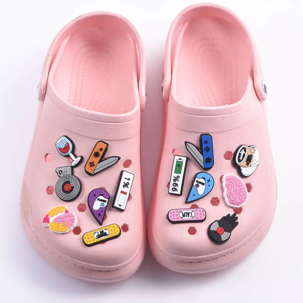 1 Pcs Music CD Croc Charms Camera Ticket Coffee Shoe Accessories Cartoon Clog jibz Decoration