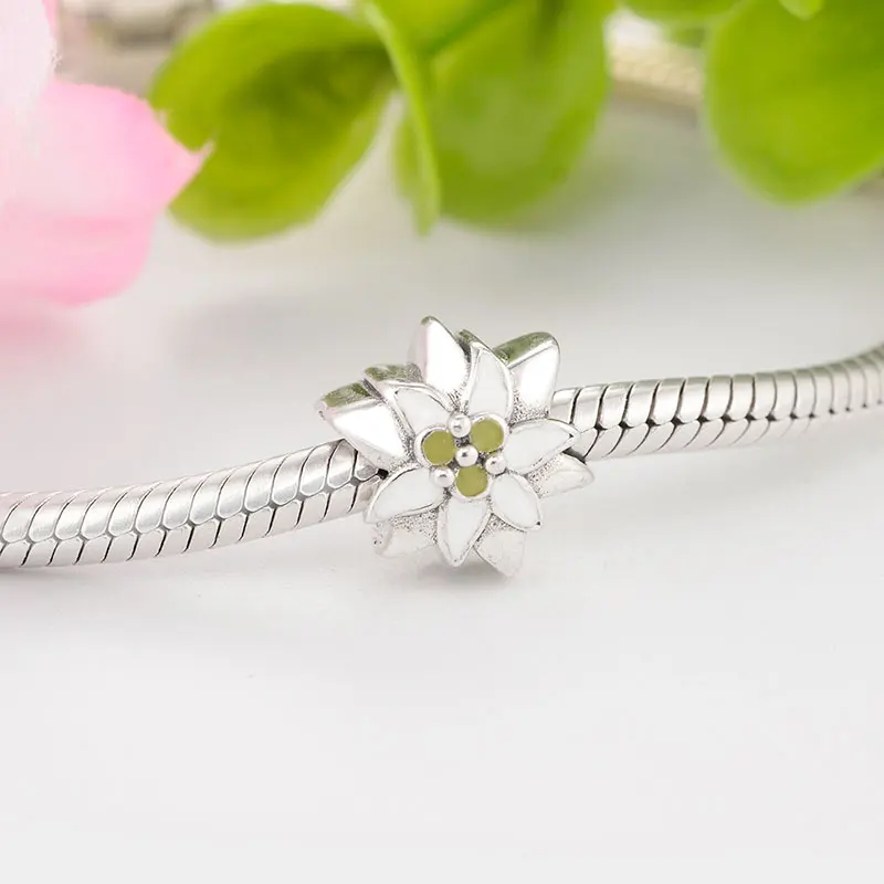 2019 Новое поступление 925 серебряный желтый эмалевый цветок магнолии Орхидея