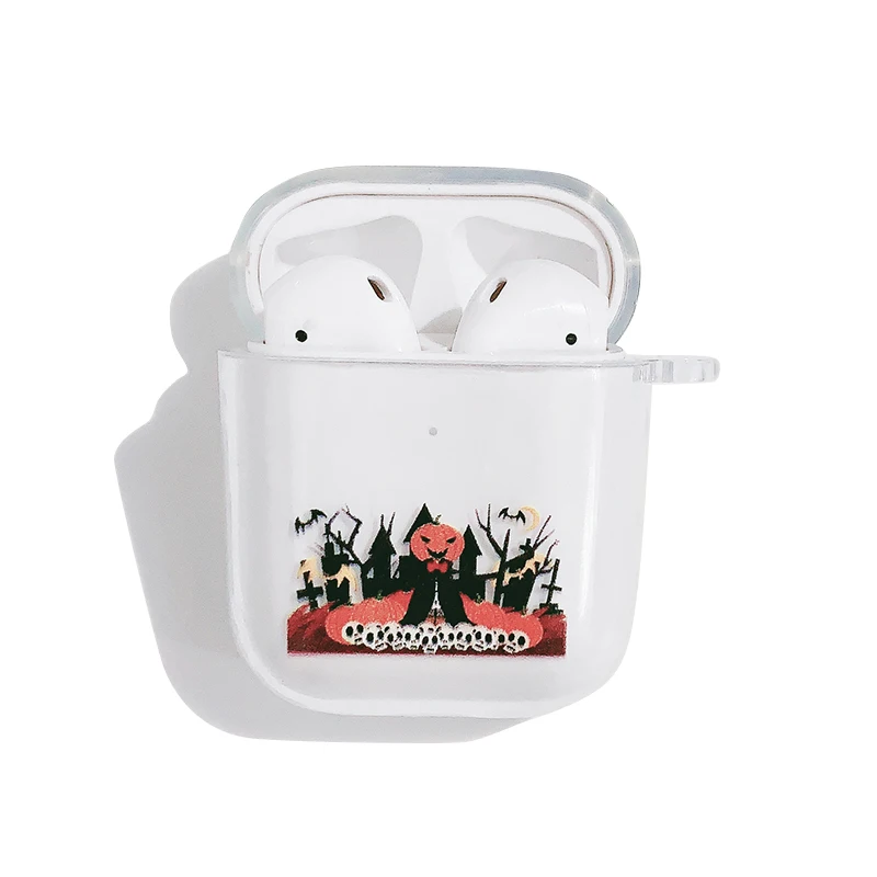 

Halloween pumpkin wizard wireless bluetooth headset protective cover anti-fall transparent soft shell suitable for airpods2