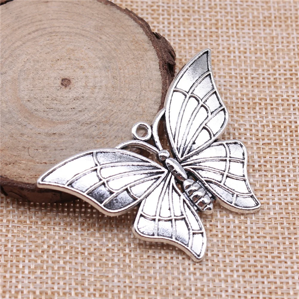 

Charms for Jewelry Making Findings Handmade DIY Craft 3pcs Antique Silver Color 54x37mm Butterfly Charms Pendant