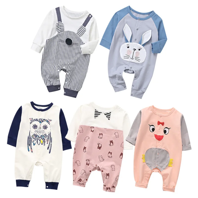 Комбинезон для маленьких мальчиков и девочек Хлопковый комбинезон с длинными