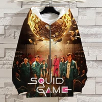 2021new squid game jacket zip hoodies men women coat fashion female sweatshirt 3d pullover casual streetwear boy girl kids hoody
