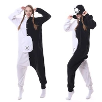adult kigurumi bear animal danganronpa pajamas black white bear monokuma one piece bodysuits cosplay costume christmas jumpsuits