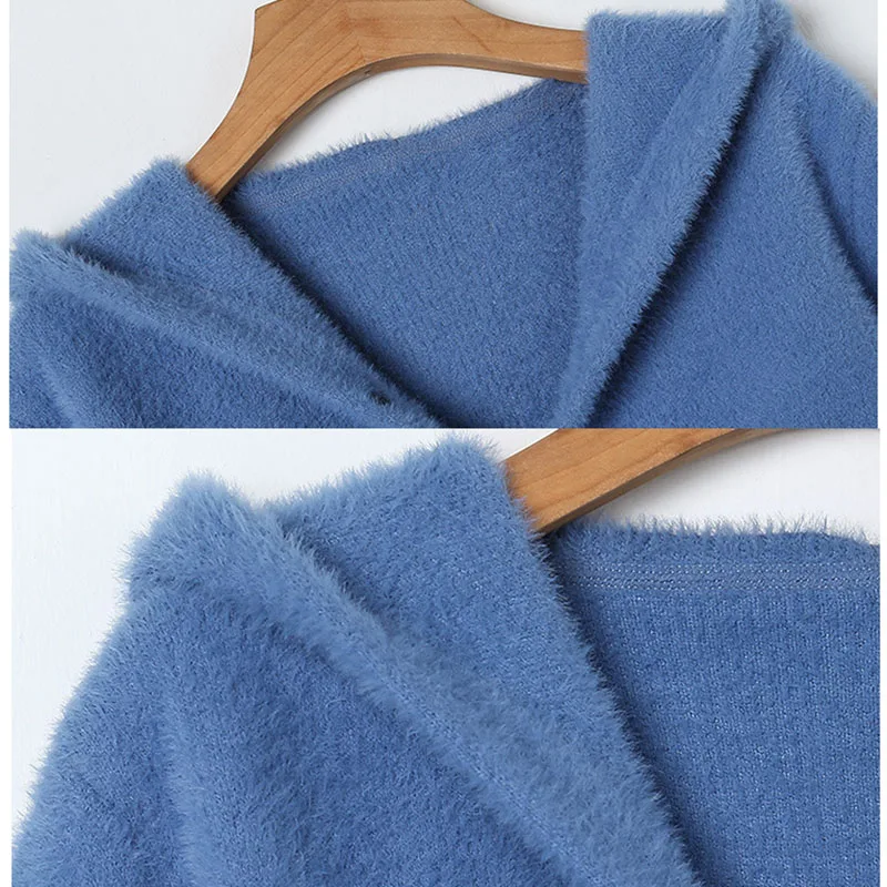 Норковый мех осенне-зимний свитер пальто новинка 2019 женский свободный бархатный