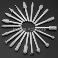 2pcs electric rotary burrs brazed diamond grinding head jade marble carving knife stone carving peeling granite cutters