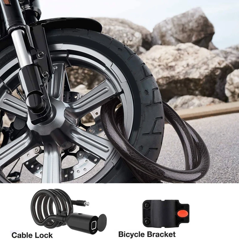 

Fingerprint Bicycle Steel Cable Lock Electric Bicycle Mountain Bike Lock Anti-Theft Lock Steel Cable Lock Waterproof