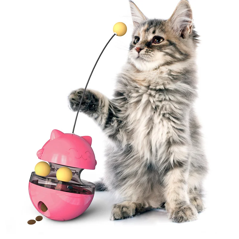 

Leaking Food Ball Funny Cat Stick Tumbler Cat Turntable Toy Pet Puzzle Training Self-Hey Artifact Multifunctional Pet Supplies