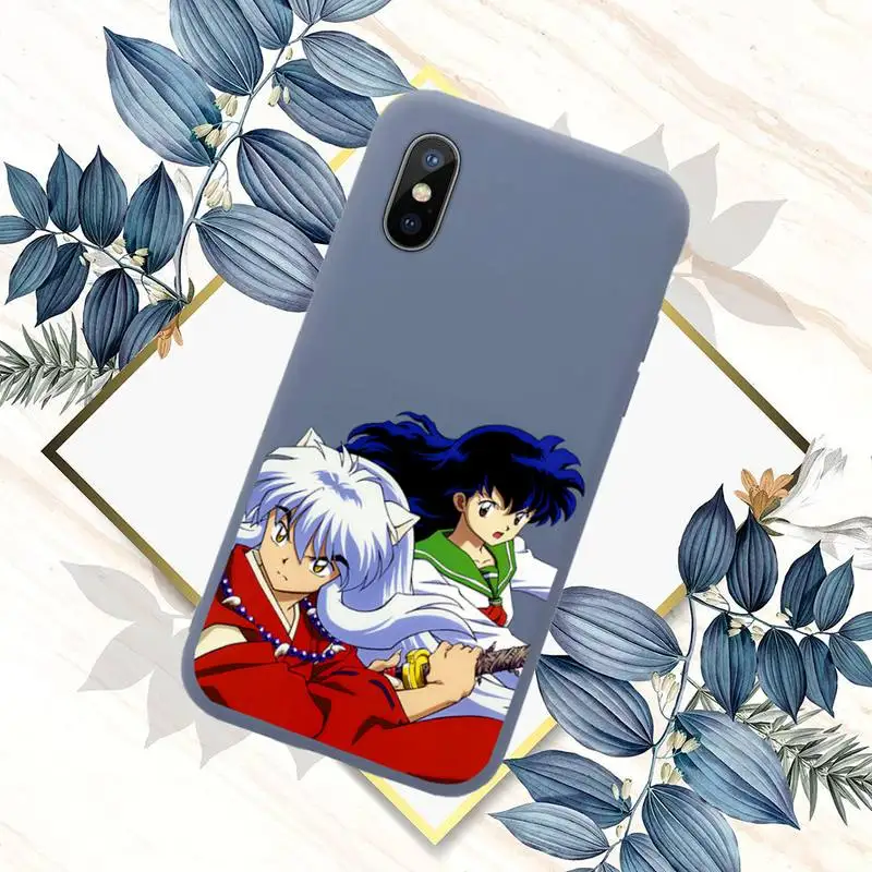 

Anime Inuyasha Hot Selling Fashion Phone Case Blue Candy Color for iPhone 11 12 mini pro XS MAX 8 7 6 6S Plus X SE 2020 XR