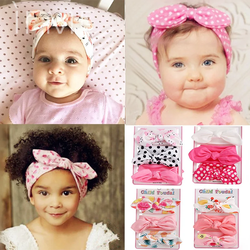 Повязка на голову IF ME Регулируемая детская милый Эластичный Бант из хлопка