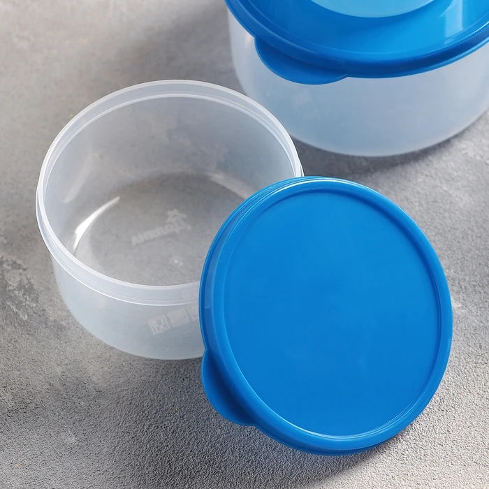 Set of Food Containers Round 3 Piece: 150 ml Storage items Trays Kitchen Organization Home Garden | Дом и сад