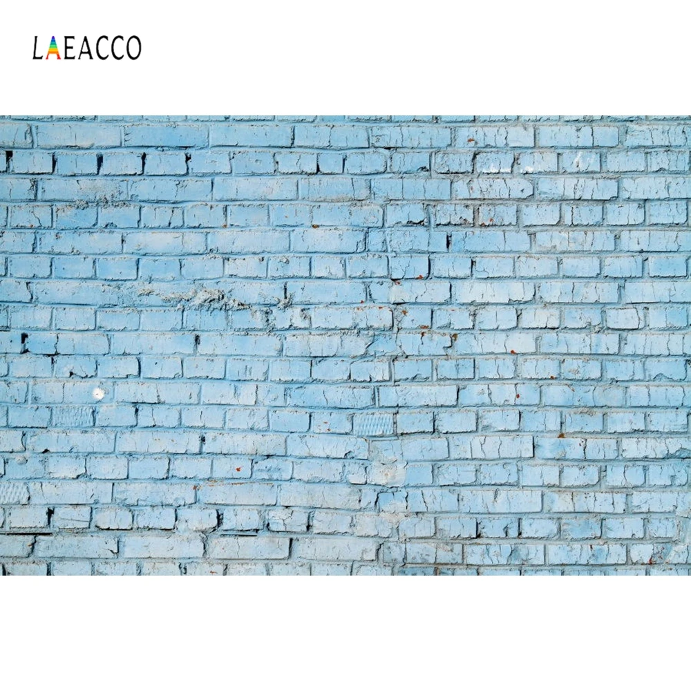 Laeacco голубая кирпичная стена белая ПОРТРЕТНАЯ ФОТОГРАФИЯ фон на заказ