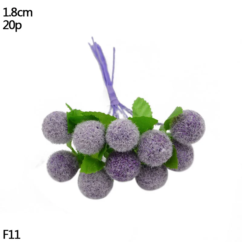 F11-20pcs purple 10/20 Вт, 30 Вт, 50 шт. фиолетовый искусственная тычинка цветы вишни ягоды букет, свадьбы, Рождества, украшение венок DIY аксессуары - Цвет: F11-20pcs purple