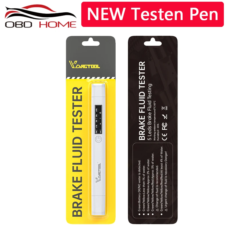 OBD2 полезный Мини электронный тестер тормозной жидкости ручка 5 светодиодов